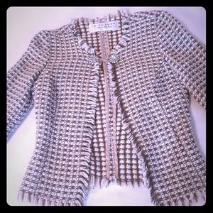 Trina Turk Women's Blazer 6 Swarovski Cream Taupe